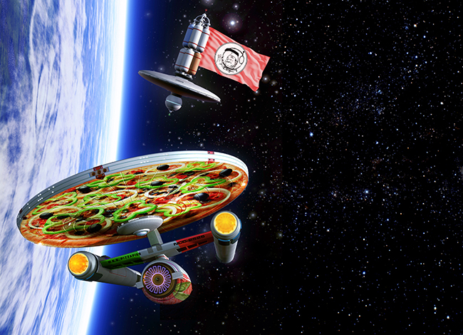 Starship Enterprise pizza wrap