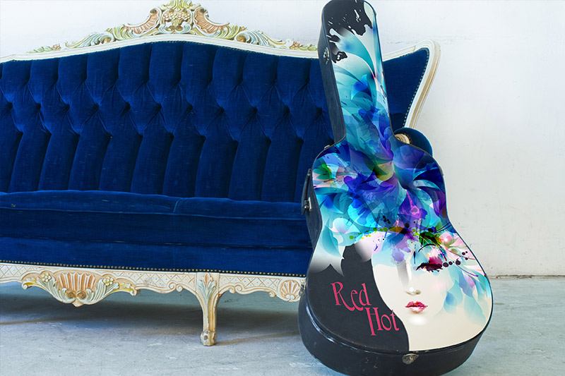 VersaUV LEJ-FT wide-format UV flatbed print on guitar case