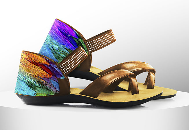 Print on Leather Sandals