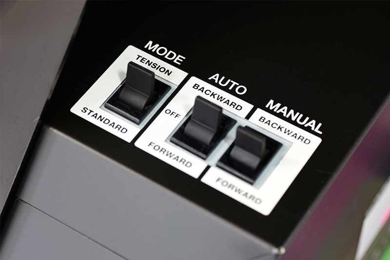 close up of controls on TU4 optional take-up device 
