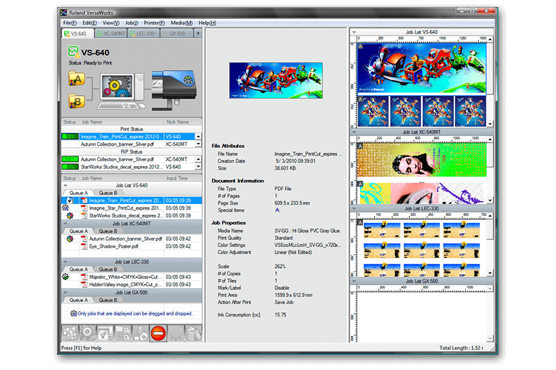 VersaWorks intuitive user interface